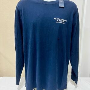 NWT Men’s Abercrombie & Fitch Navy Blue Long Sleeve Tee SZ Large